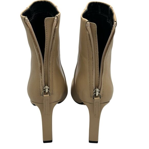 Zara Womens High Heel Ankle Boots Booties Tan Back Zipper EU 37 US 6.5 Mob Wife - Picture 8 of 16